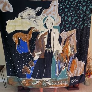 ADMONT 1990 Italian 100% silk, Scarf/ with Abstract color and prints 52"×52,